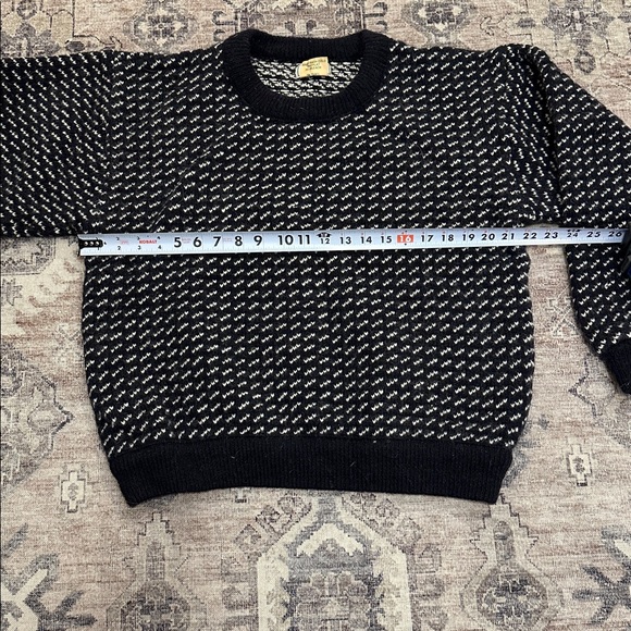 Vintage ll bean Men's dark gray and White Sweater made in Norway wool blend - Picture 4 of 6